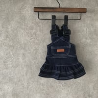 denim salopette skirt . [ blue ]