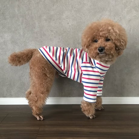 ORIGINAL 七分袖 border tops . ［blue×red   L , XL , HPS , HPL ］