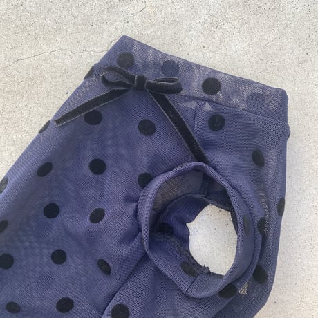 ORIGINAL sheer dot tank top . ［ navy ］