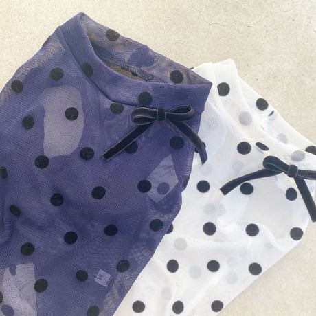 ORIGINAL sheer dot tank top . ［ navy ］