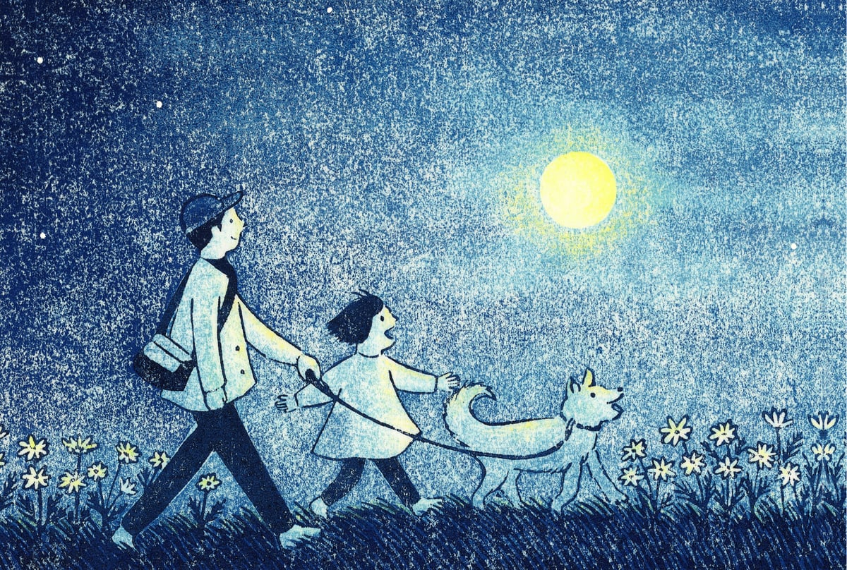 1/31-2/23 平岡瞳 ちいさなかがくのとも「おつきさまとさんぽ」原画展