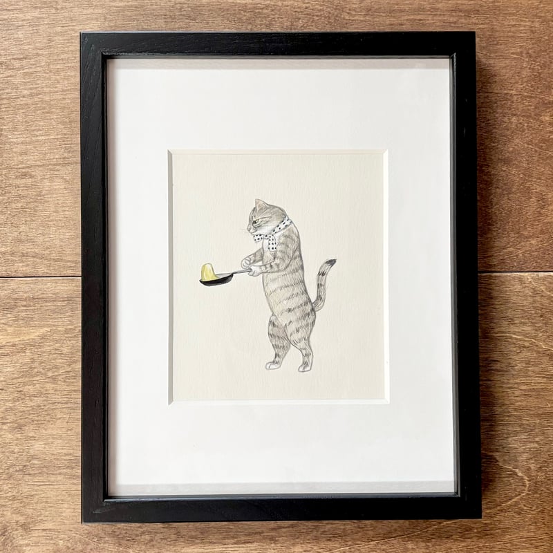 6/7までの期間限定販売＊1200円送料込】庄野ナホコ絵画作品「ねこ