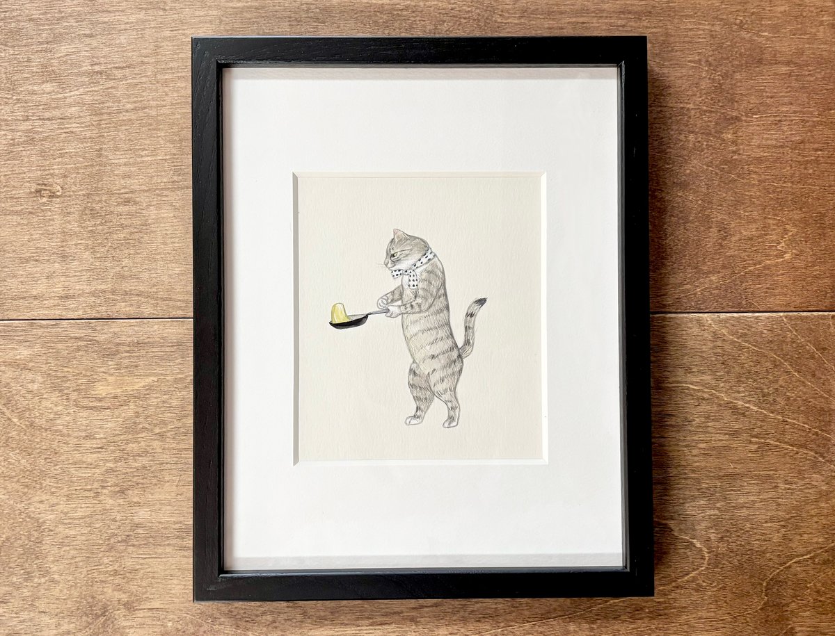 6/7までの期間限定販売＊1200円送料込】庄野ナホコ絵画作品「ねこ