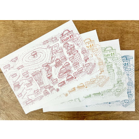うろおぼえ一家のくらしよいまち地図4パターンセット