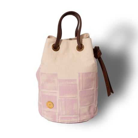 Round Tote Bag - Brick paint