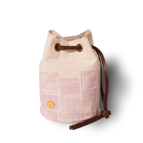Round Tote Bag - Brick paint