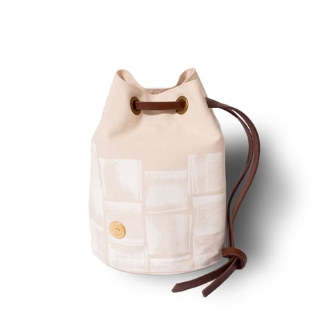 Round Tote Bag - Brick paint