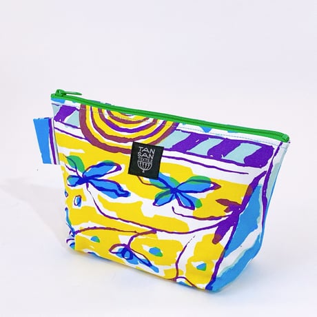 Machi Pouch L「Tea Time」blue