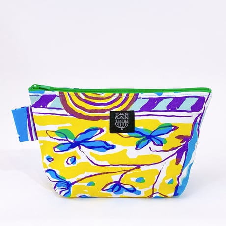Machi Pouch L「Tea Time」blue