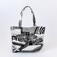 TANSAN Tote Bag M 「Sampo Michi」black