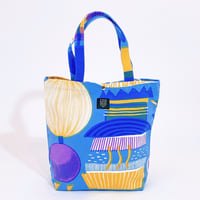 TANSAN Tote Bag L 「Lamp Flower」blue