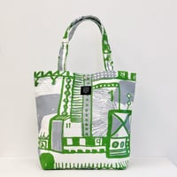 TANSAN Tote Bag L 「Overhead Line」green