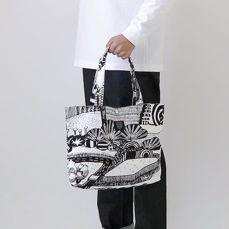 TANSAN Tote Bag M 「Sampo Michi」black
