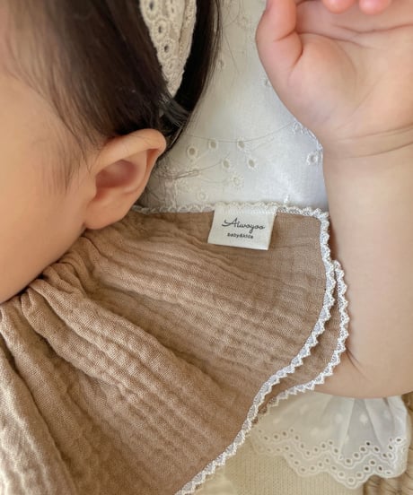 即納double  gauze  bib
