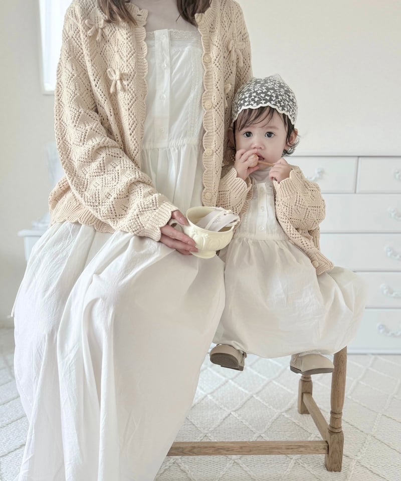 トップス andmary Lacey ribbon cardigan beige andmary Lacey ribbon cardigan beige 【公式通販】