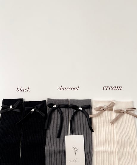 即納 ribbon lib high socks