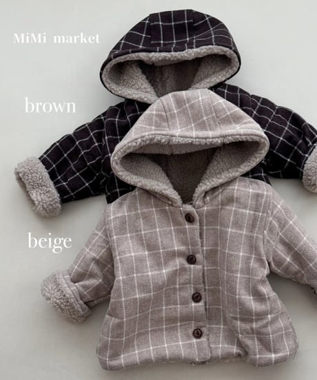 即納 mimi market Check Dumbled hoody