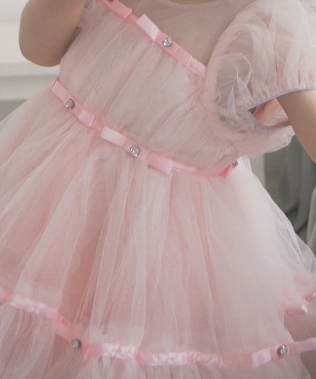 即納Ribbon Bijou Tulle Dress