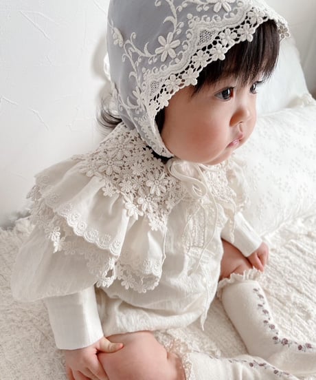 即納double lace flower  collar
