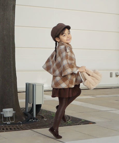 即納Classic check cape coat