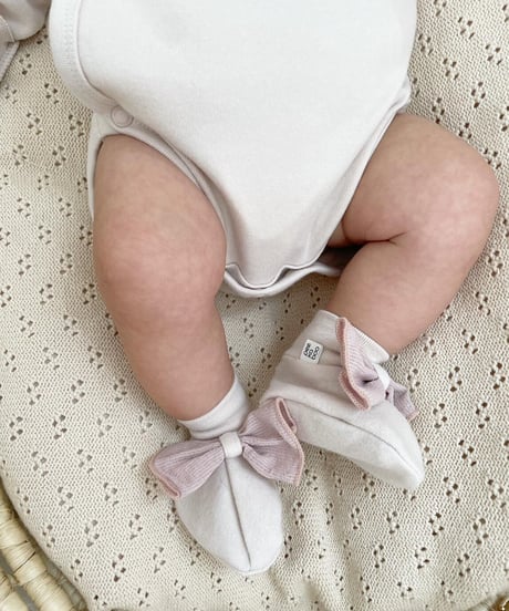 即納new born  ribbon shoes set