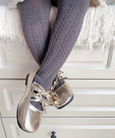 一部即納 metallic ribbon shoes