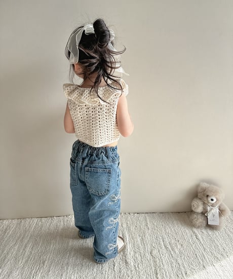 即納ribbon wide denim