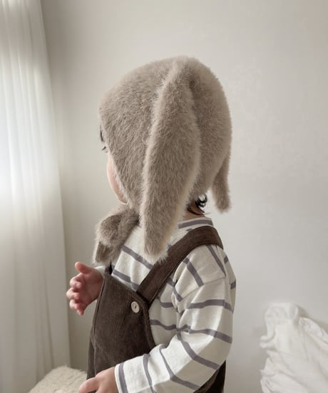 即納rabbit knit bonnet