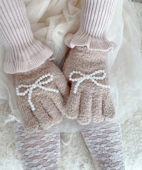即納Perl ribbon glove