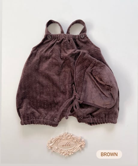 即納  Clap rompers bonnet set