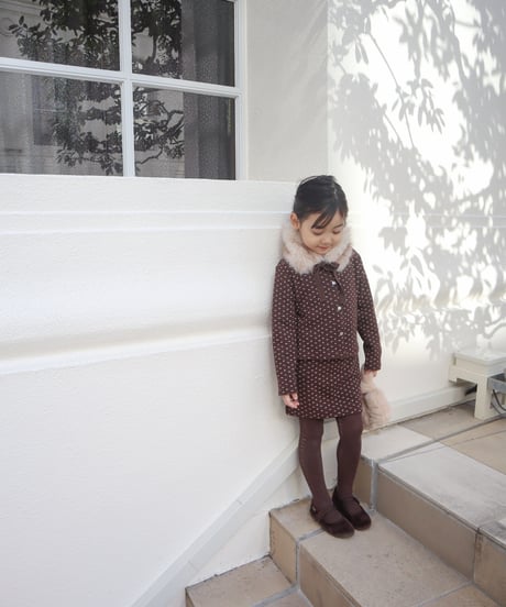 即納marble fur collar