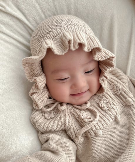 即納flower knit rompers