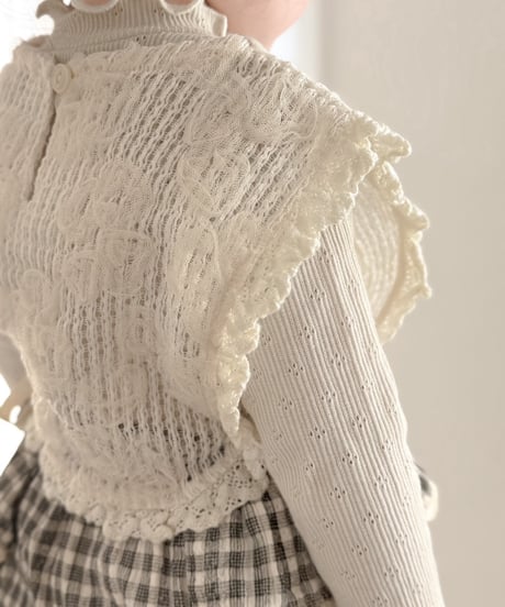 即納  embroidery flower vest