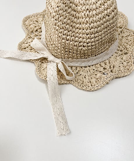 即納 lace ribbon paper hat
