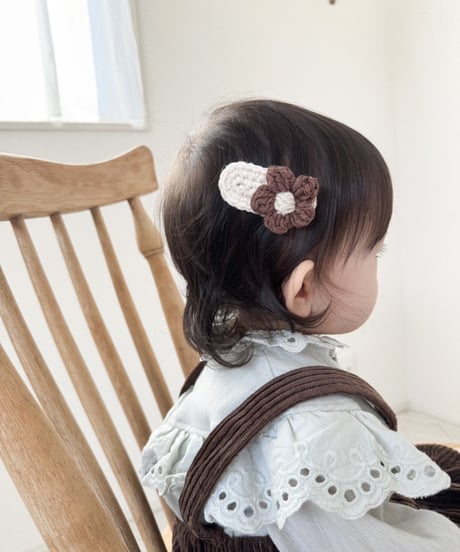 即納 knit flower pin set