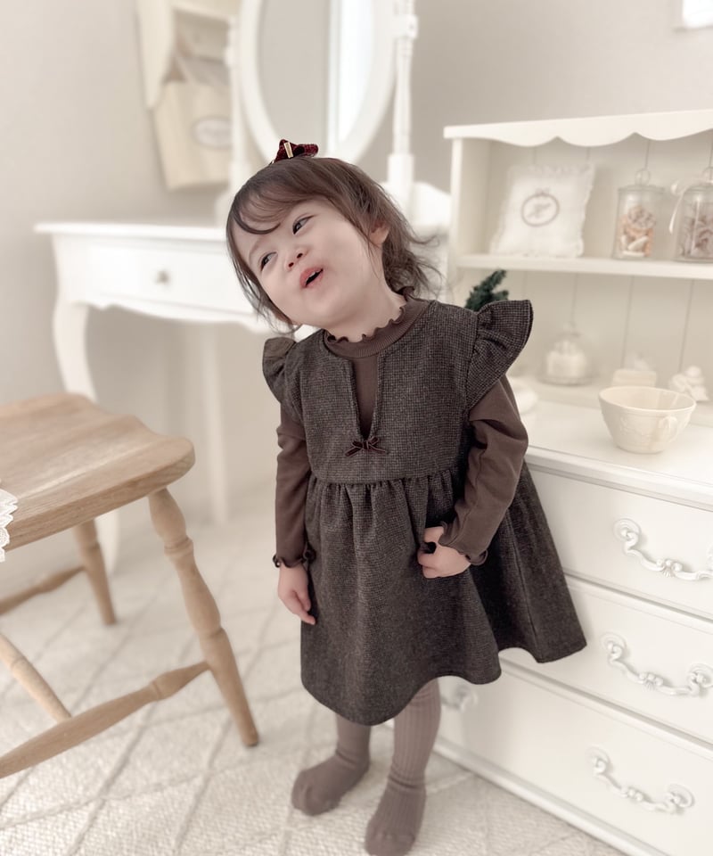Bebe Organic 3Y ワンピース ブラウン bebe organic ワンピース 3y 【公式通販】
