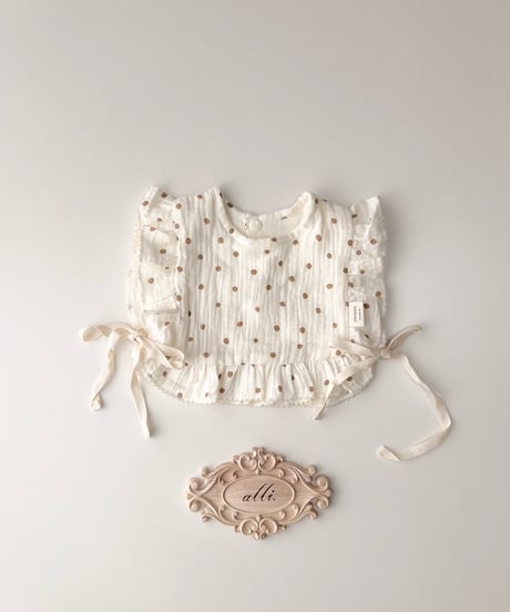 即納Gauze　ribbon bib
