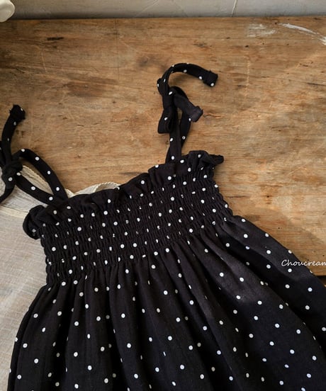 即納dot ribbon bustier rompers