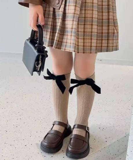 即納 velours ribbon lib high socks