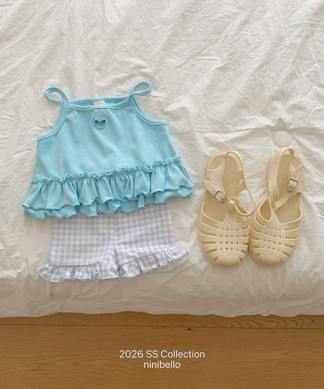 予約ninibello Join heart punching Sleeveless Top