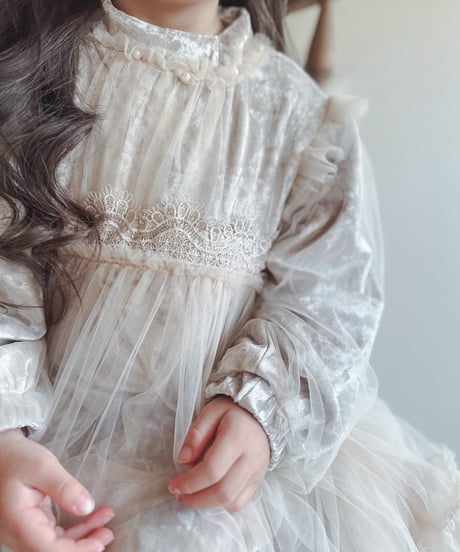 即納Velour x Tulle Winter Dress