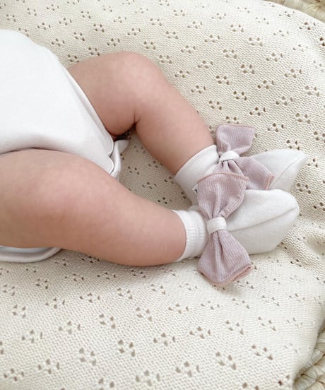 即納new born  ribbon shoes set