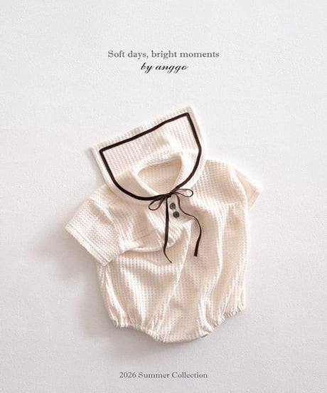 即納anggo baby Sailor collar Romper