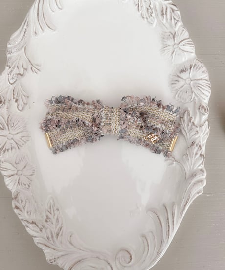 即納Tweed Elegance Bow Clip