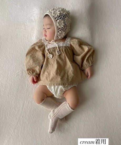 即納monbebe  handmade Knit bonnet