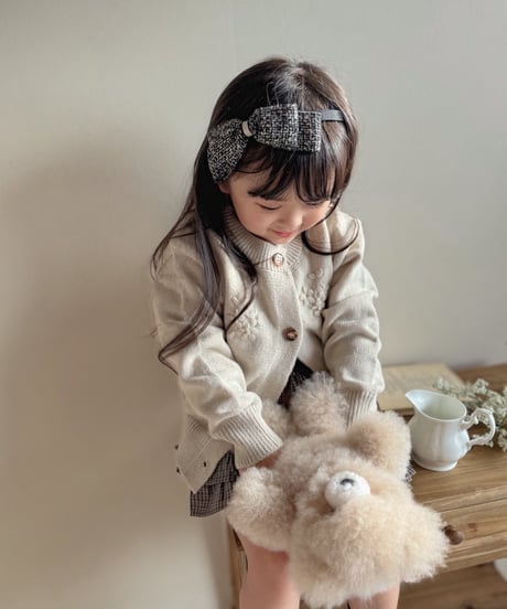 即納 flower stitch cardigan