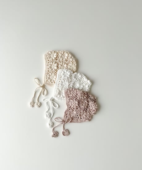 即納monbebe  handmade Knit bonnet