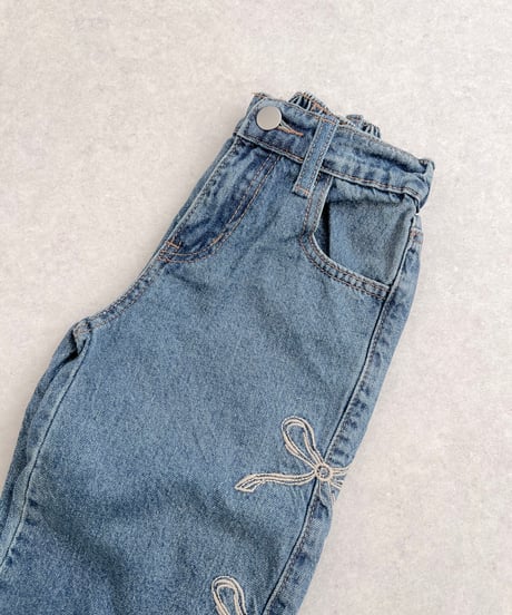 即納ribbon wide denim