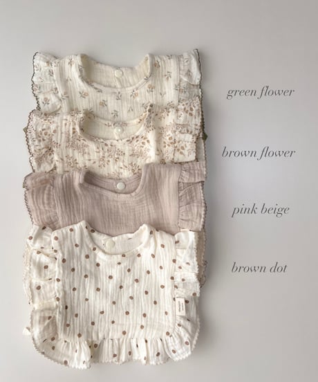 即納Gauze　ribbon bib