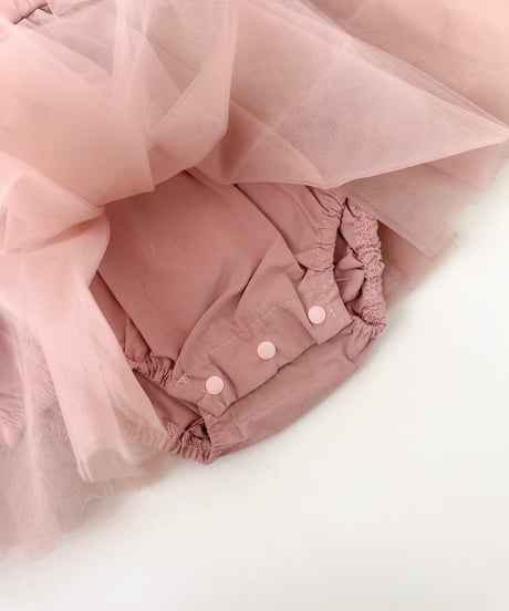 即納shoulder ribbon tulle dress